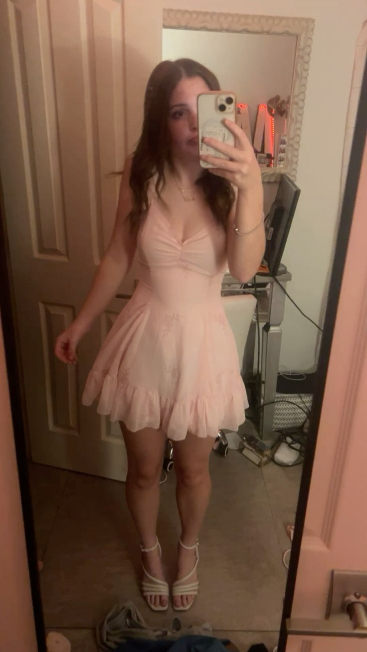Robe de soirée rose coupe trapèze, tenue pour 16e anniversaire, J8330