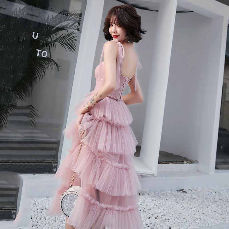 Layer Tulle Homecoming Dress Straps Long Formal Party Dress Evening Gown 564