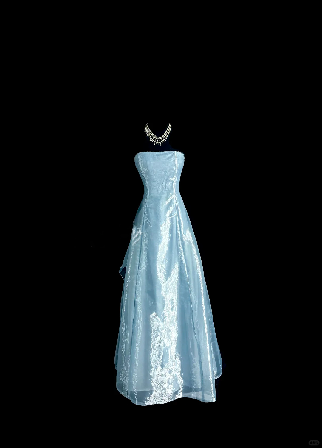 Strapless A Line Blue Long Prom Dress Vintage Graduation Dress J8040 – JulyProm
