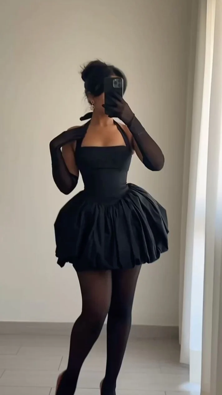 birthday dresses short Black Halter Outfit Evening Dress Cocktail Shor – JulyProm lt11-create3d-221125 this dress boasts a Color:Dusty Green Fairy Costume with Leaf