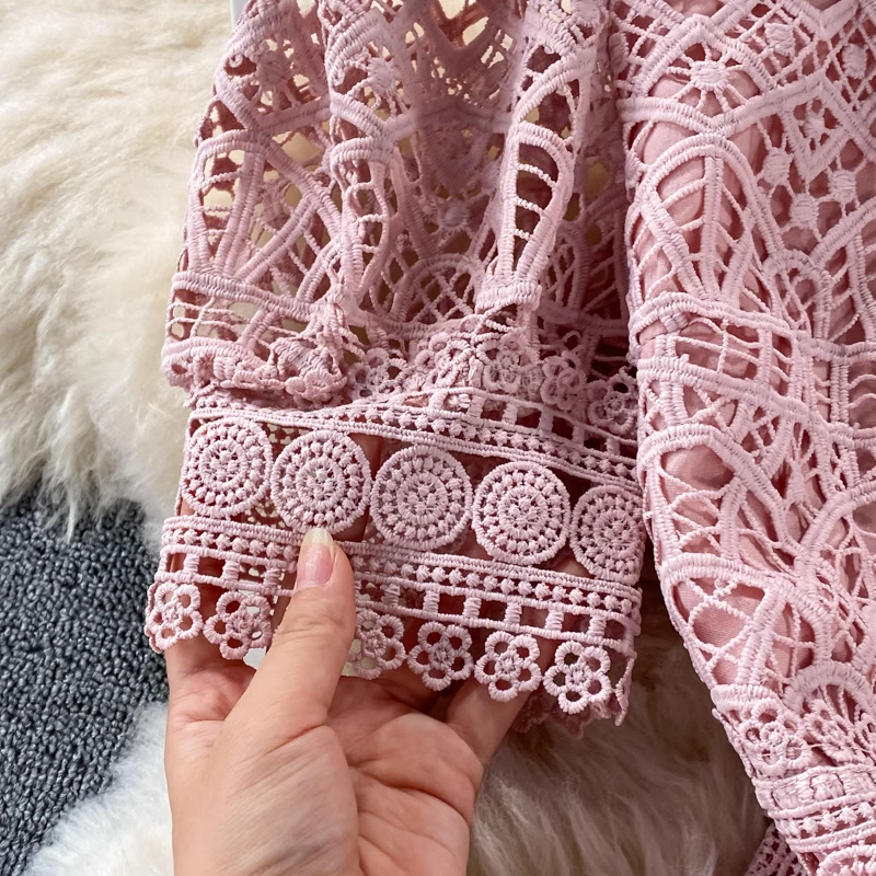 Robe trapèze d'été en dentelle ajourée 1761