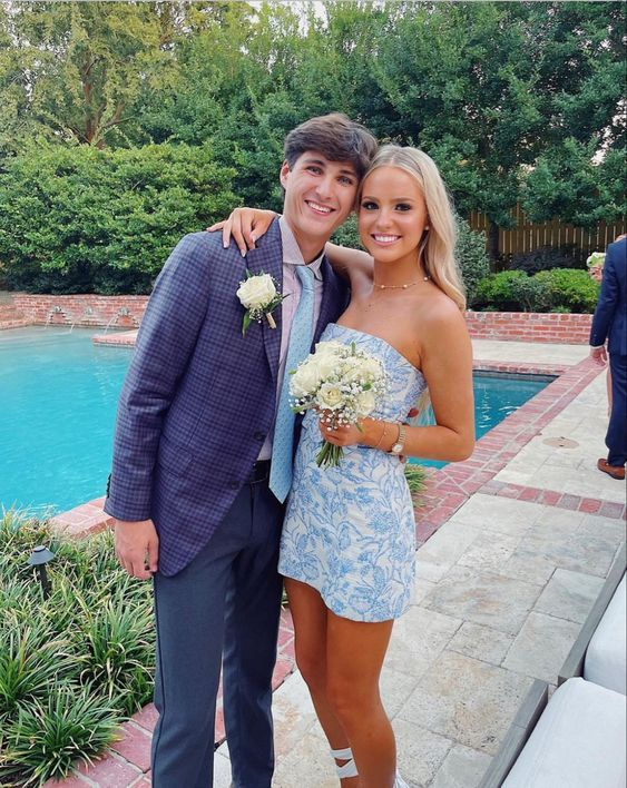 Strapless Blue Sheath Homecoming Dress Short Prom Dress 2519 JulyProm Strapless Blue Sheath Homecoming Dress Short Prom Dress 2519 JulyProm