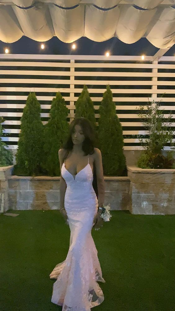 Mermaid Pink Tulle Lace Long Prom Dresses Appliques Backless Evening Party Dress 2507