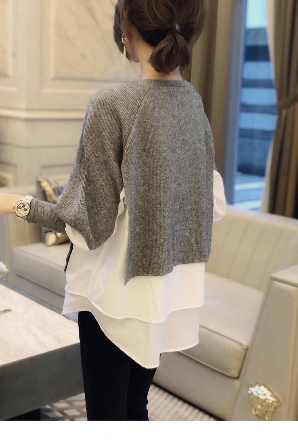 Autumn Round Neck Shirt Sweater Women Knitted Top 1280