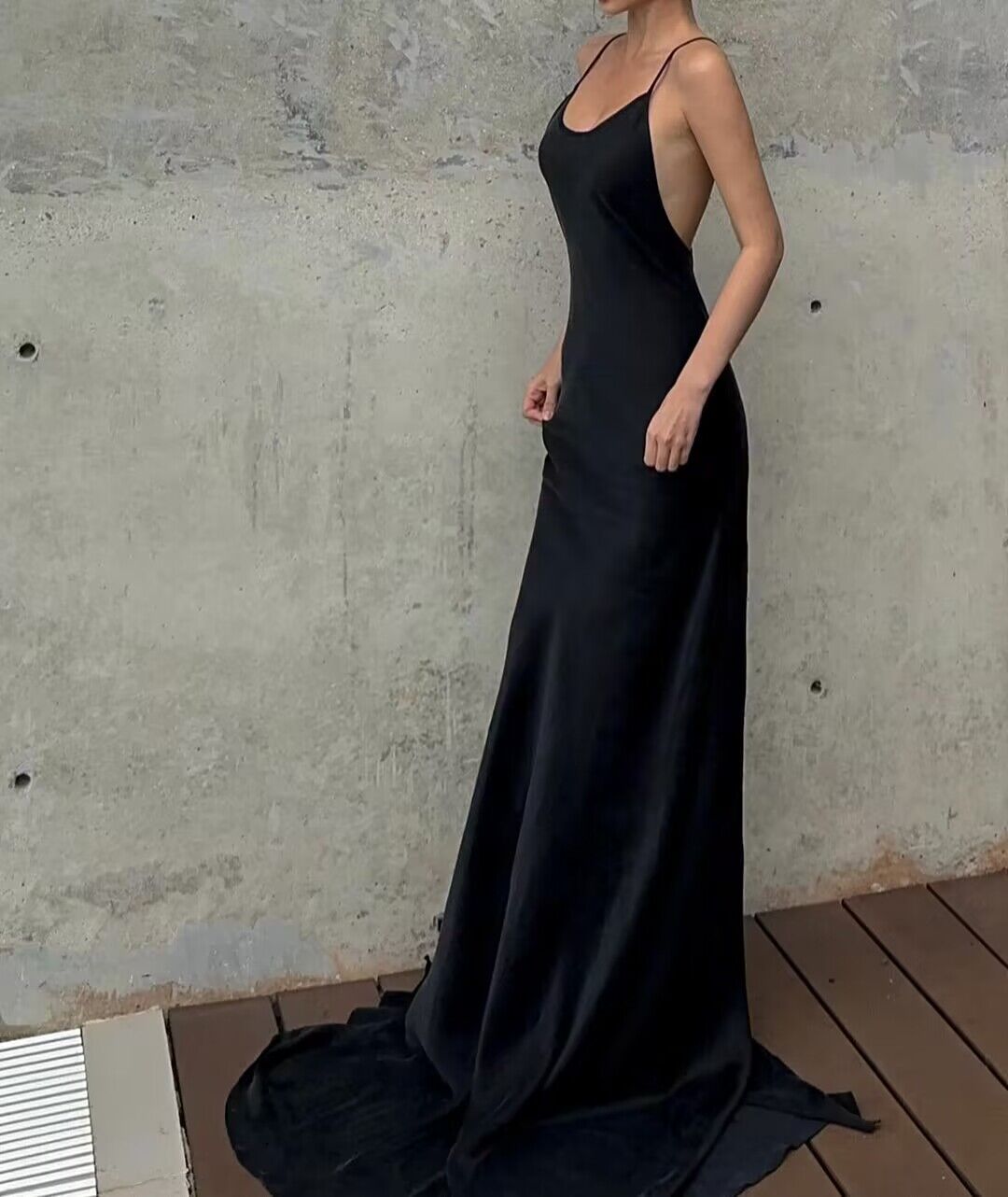 Paghetti Straps Black Mermaid Long Prom Dress J2831