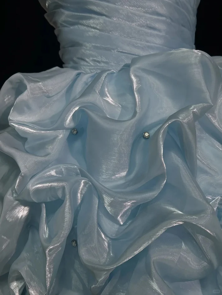 A Line Sky Blue Birthday Outfit Short Homecoming Dress J7007