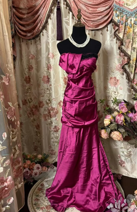 Meerjungfrau Satin Langes Ballkleid Vintage Formales Abendkleid J8651