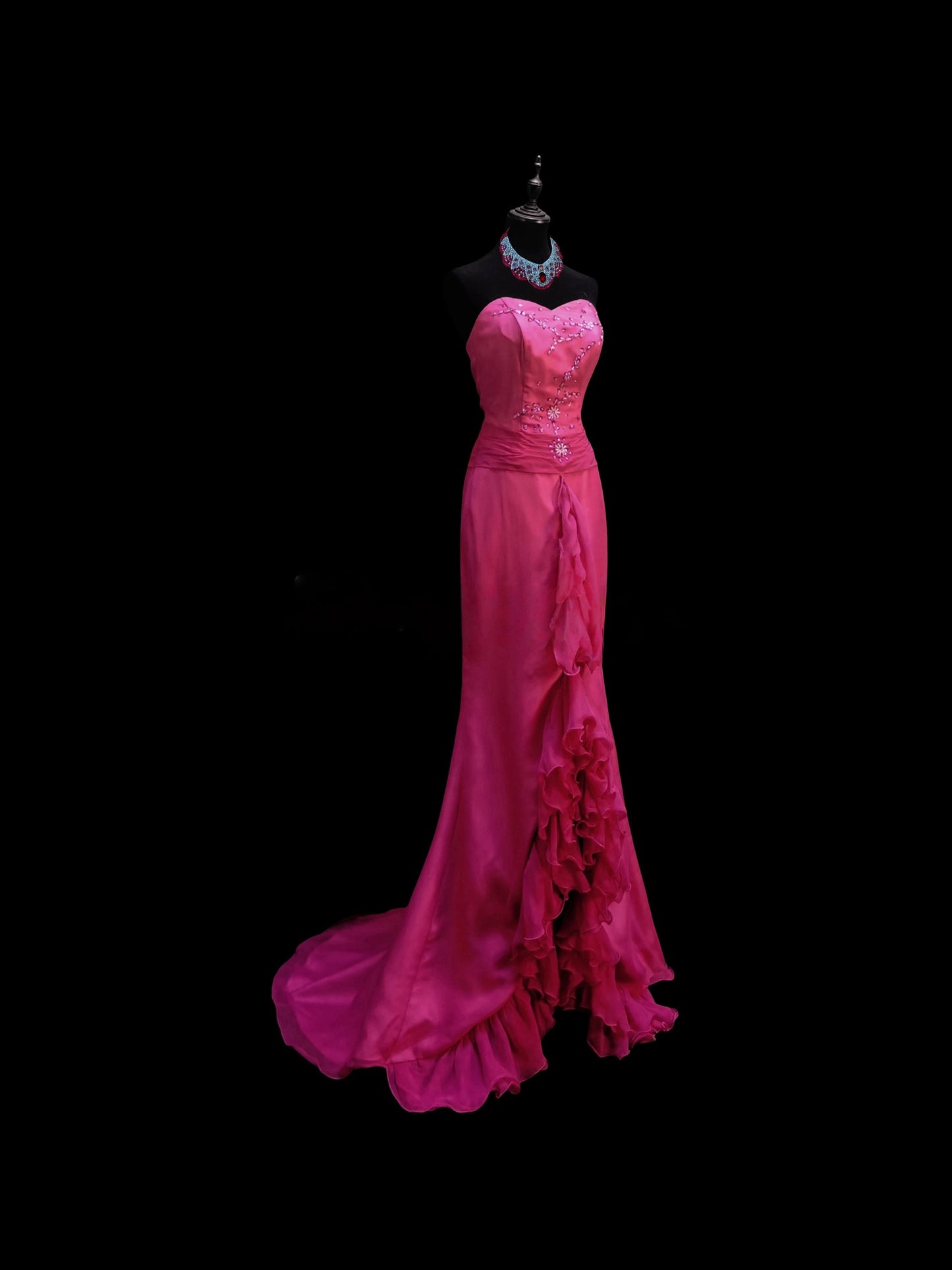 Sweetheart Mermaid Long Prom Dress Ruffle Evening Dress J8425