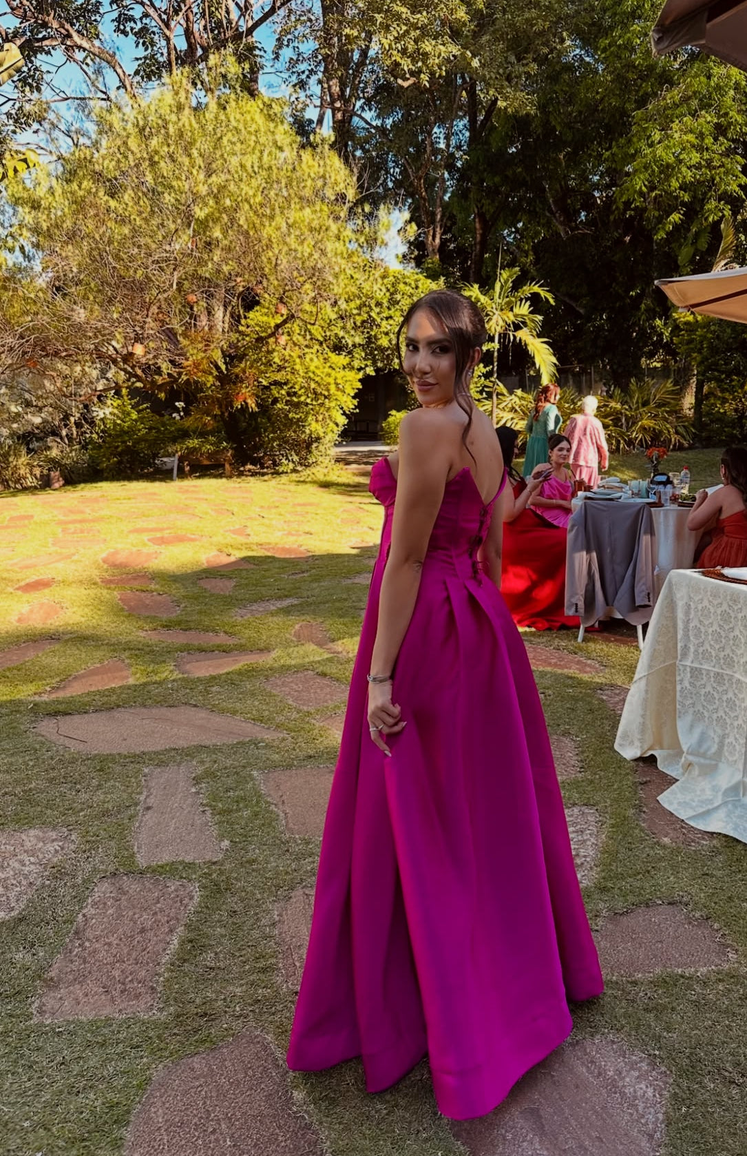 Sweetheart A Line Pink Prom Dress With Slit Wedding Guest Dress J7772