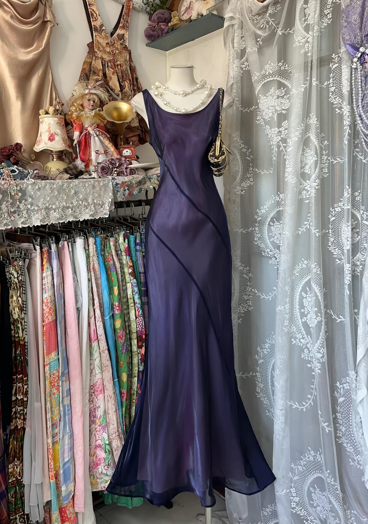Robe de bal longue violette style sirène, tenue de soirée formelle J8519