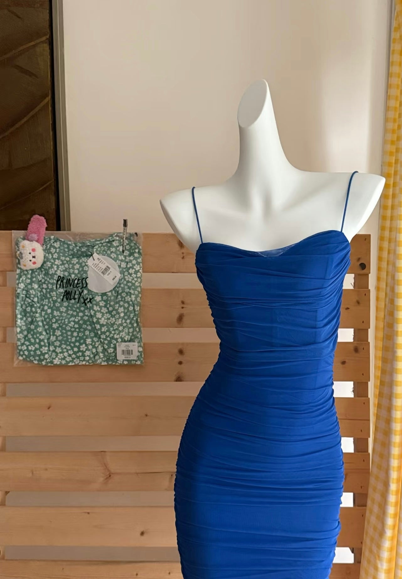 Spaghetti Straps Blue Sheath Homecoming Dress Short Formal Party Dress J7065