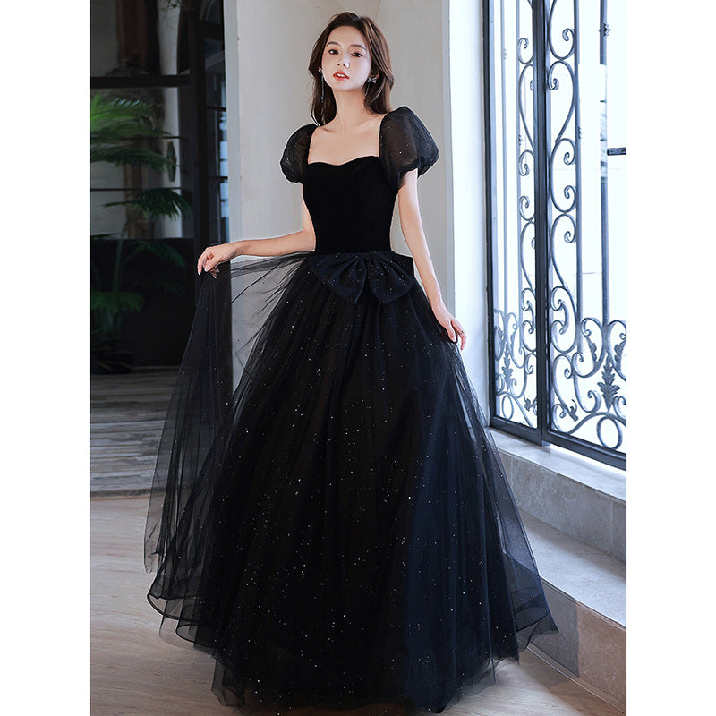 Black Tulle Long Prom Dress Sweet Princess Party Dress 112 - JulyProm