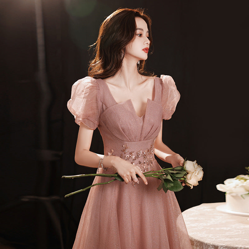 Pink Formal Party Dress Tulle Long Prom Dress A Line Sweet Evening Gown 115 - JulyProm