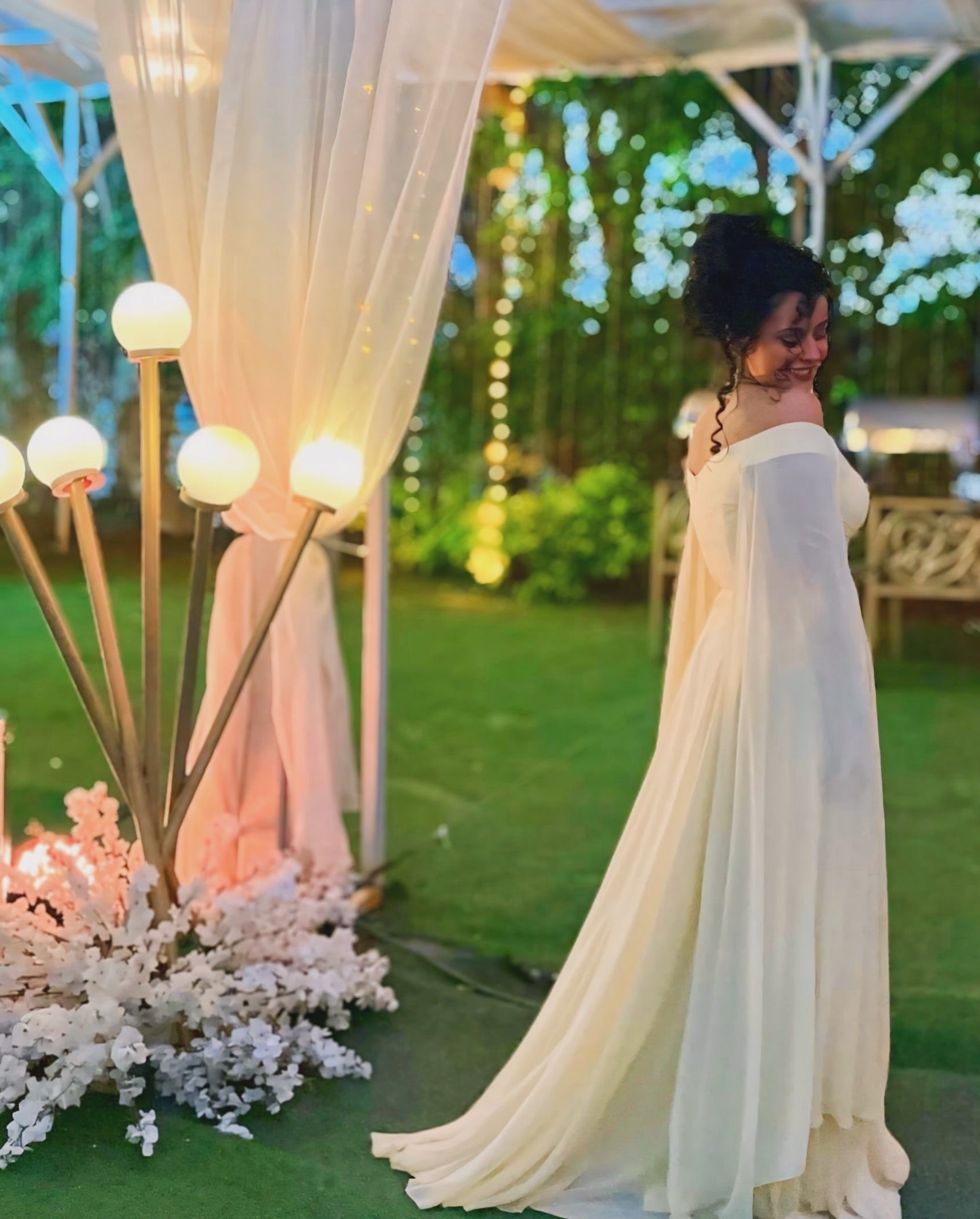 Robe de bal jaune à épaules dénudées et coupe trapèze, robe d'invitée de mariage J5877