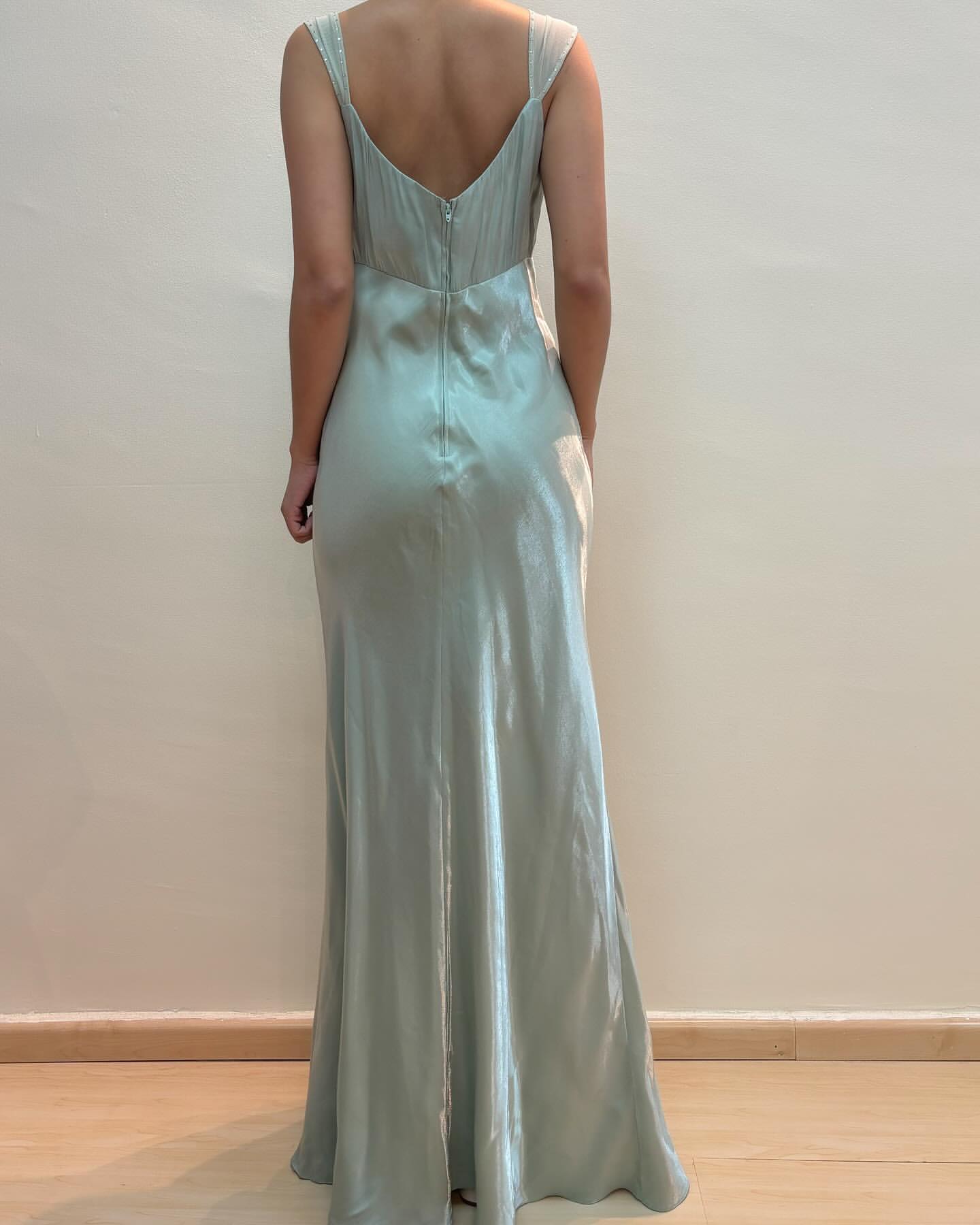 Blue Sheath Prom Dress Vintage Formal Party Gown J5882