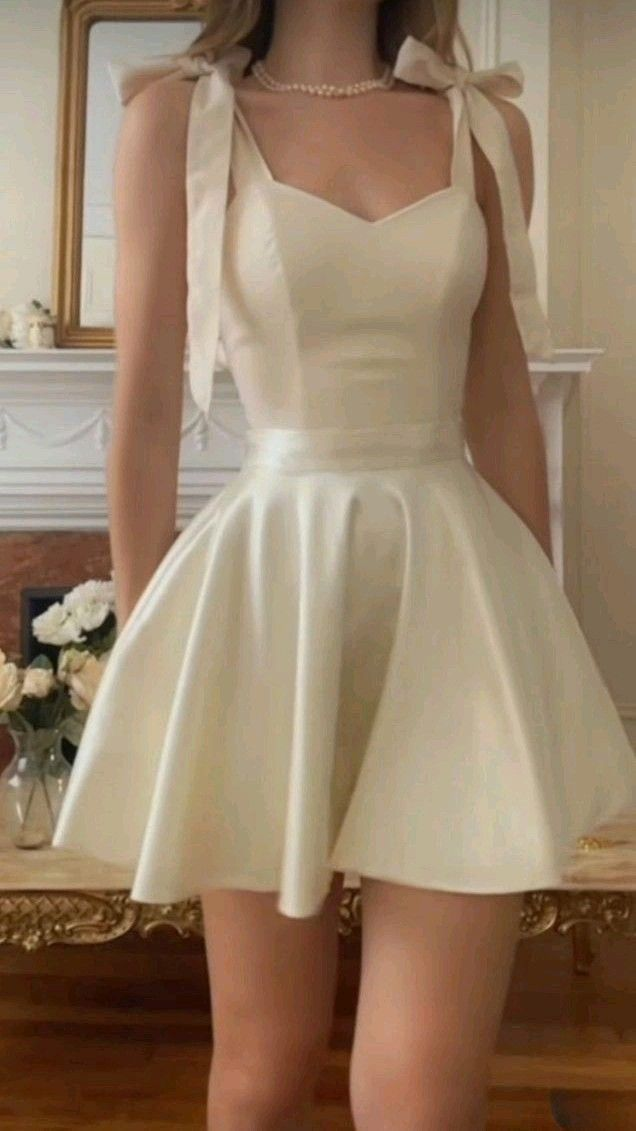 A line Straps Ivory Homecoming Dresses Birthday Outfits J5983