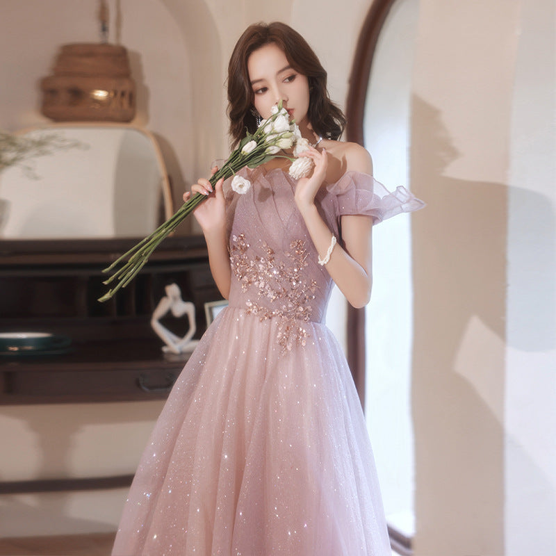 Sweet Pink Tulle Long Prom Dress Formal Party Dress for Girls 132 - JulyProm