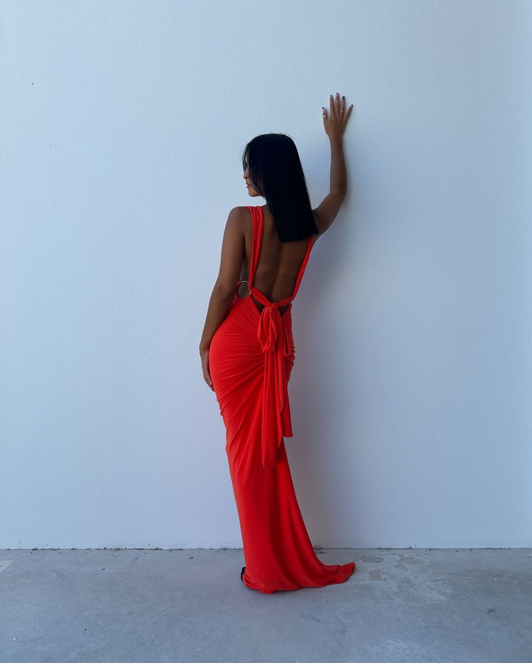 Backless Red Sheath Evening Gown Sheath Prom Dress J6242