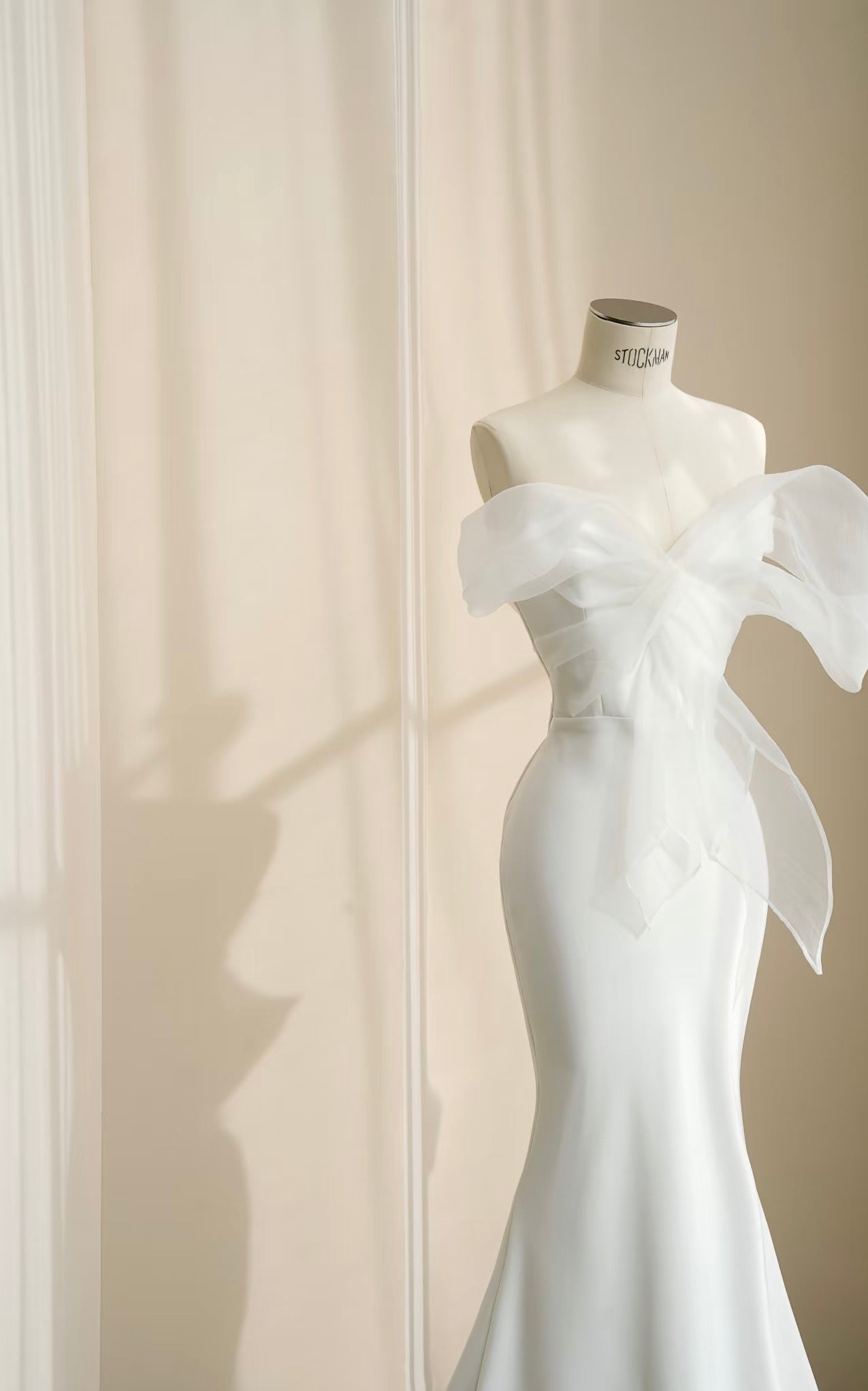 Elegant Mermaid White Wedding Dress Formal White Evening Party Gown J6334