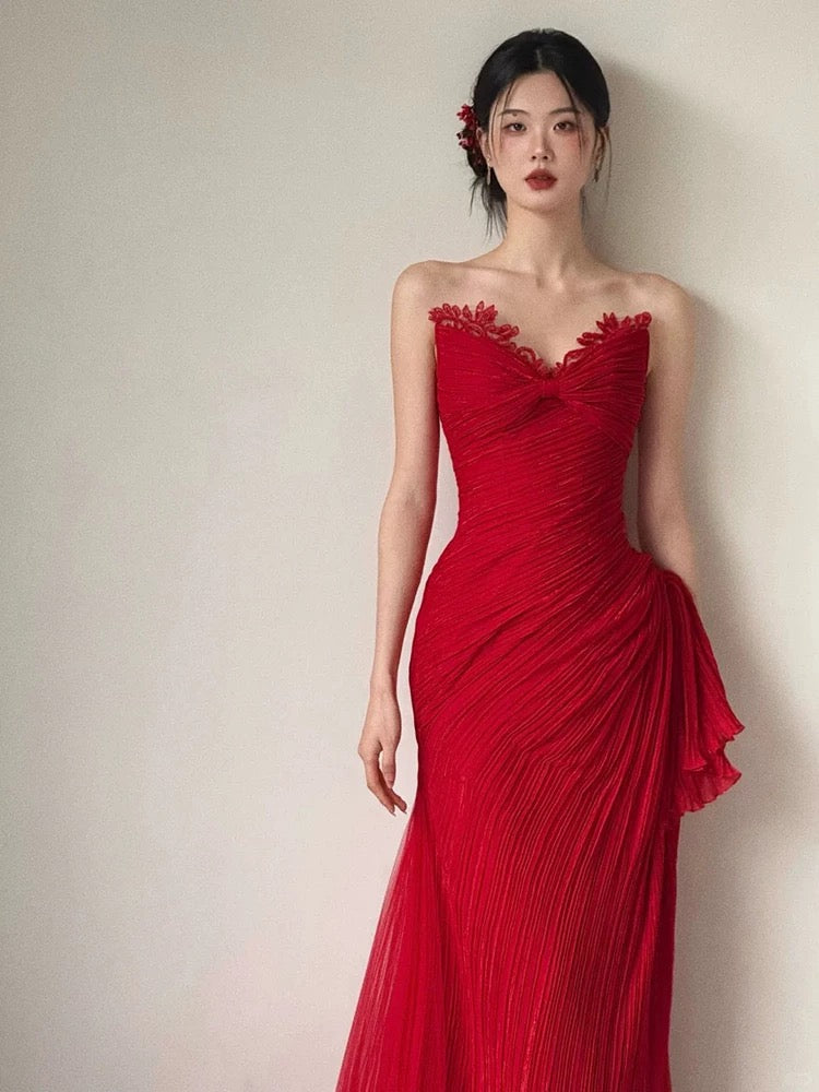 Robe de soirée sirène rouge sexy J6472