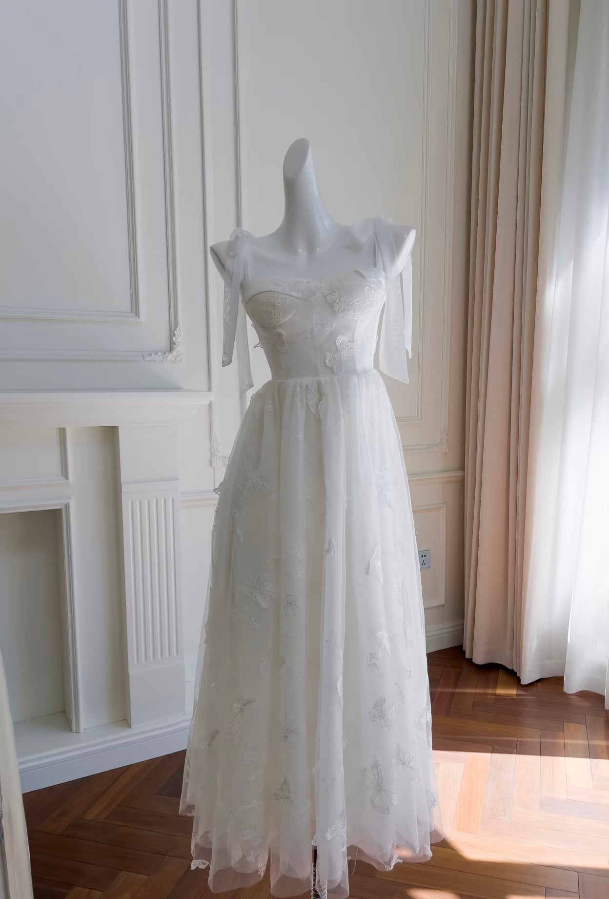 Robe de bal rose trapèze en mousseline de soie pour adolescentes J6482