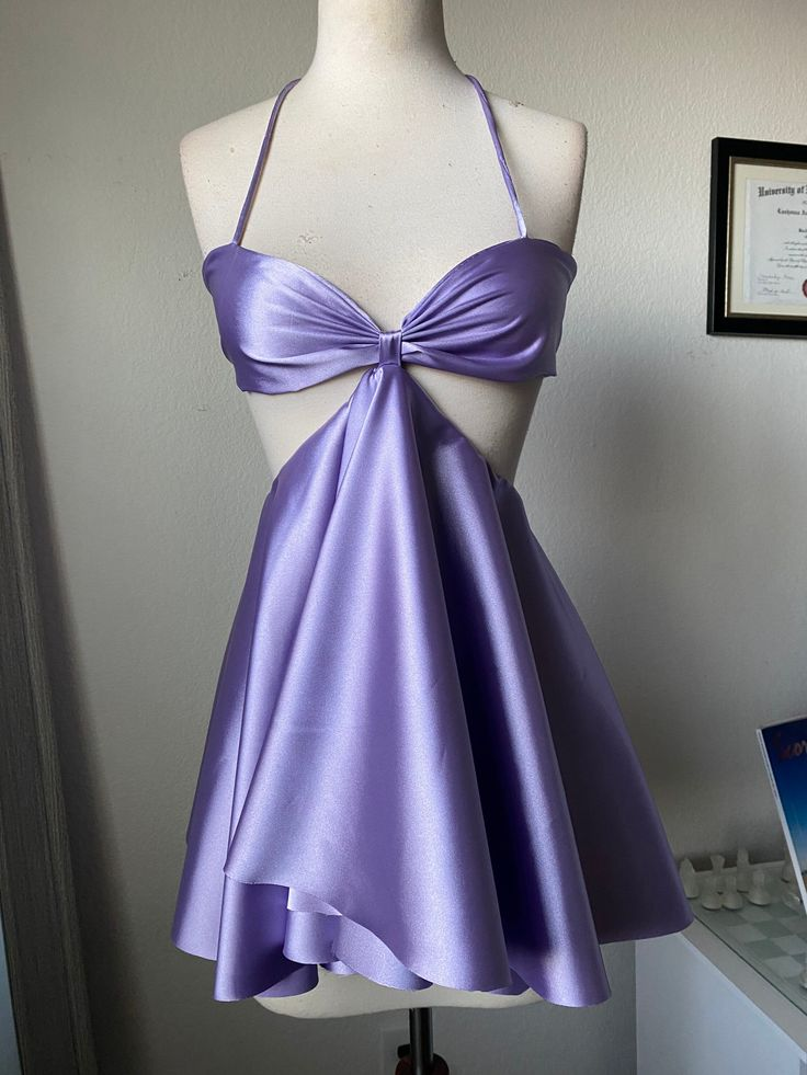 A Line Satin Homecoming Dress Simple Short Prom Dress J6710