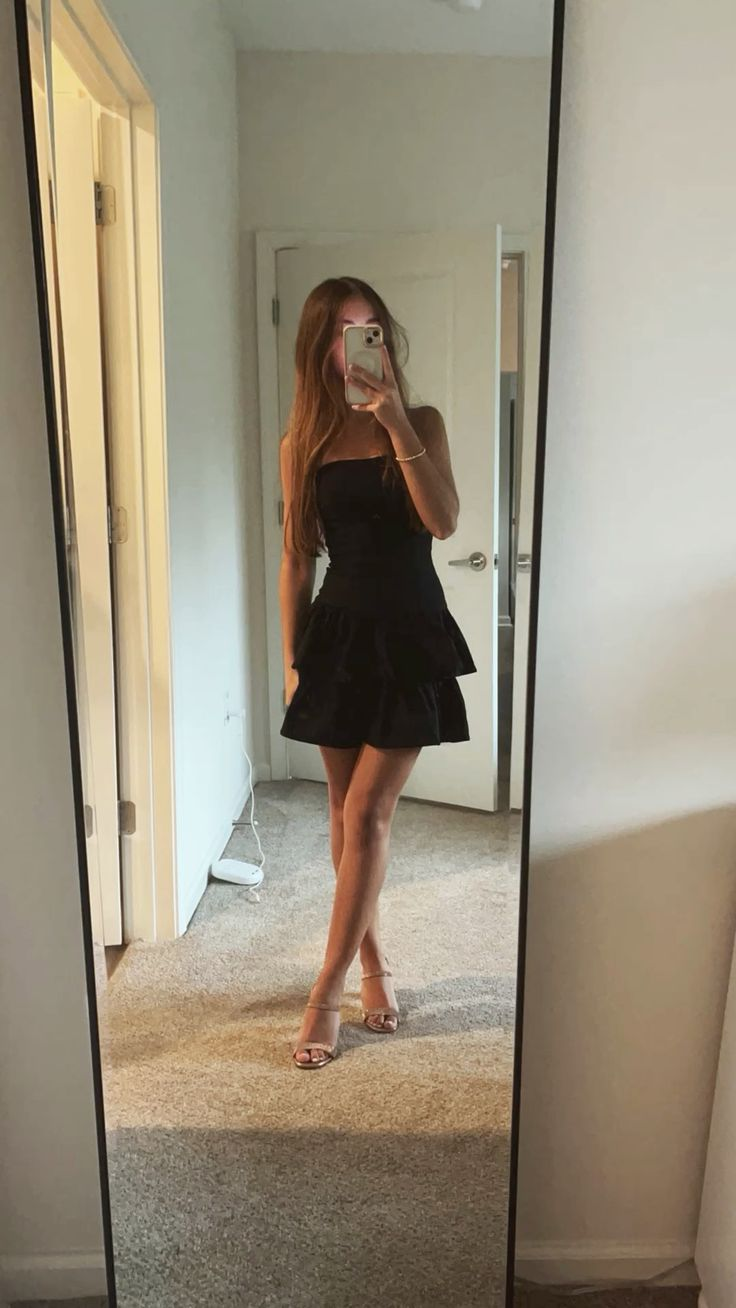 Strapless A Line Black Homecoming Dress Short Birthday Dress J6869