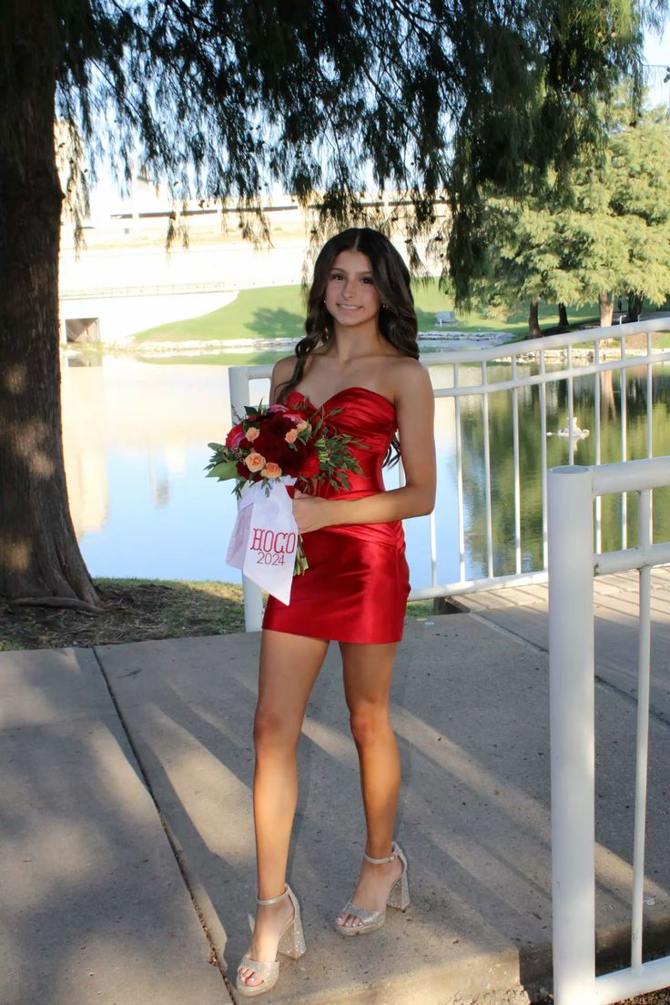Sweetheart Red Sheath Homecoming Dress Short Formal Dress J6998