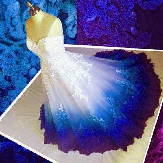 purple ombre wedding dress Ombré Wedding Dress Ball Gown Lace Applique Bridal Dress J8355 – JulyProm