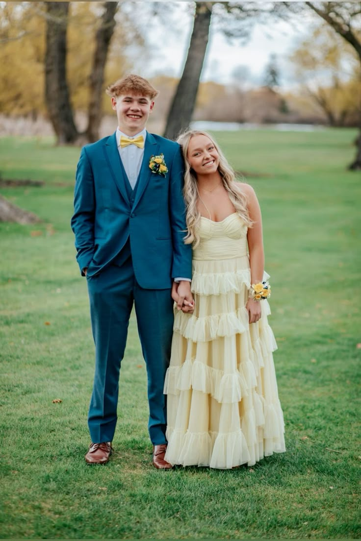 A Line Yellow Tulle Long Prom Dress Graduation Formal Dress J8781