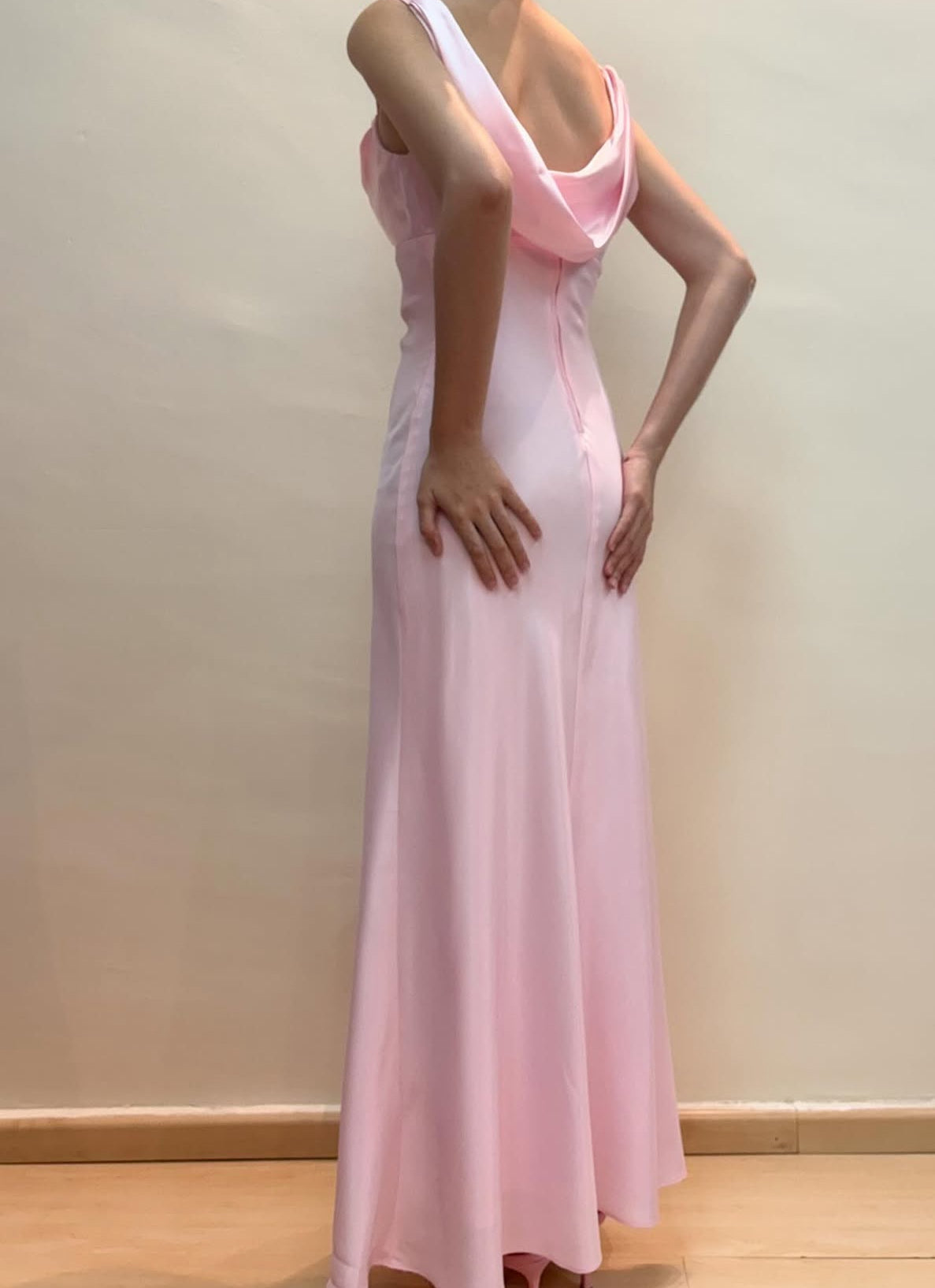 Pink Mermaid Long Prom Dress Vintage Evening Dress J8555