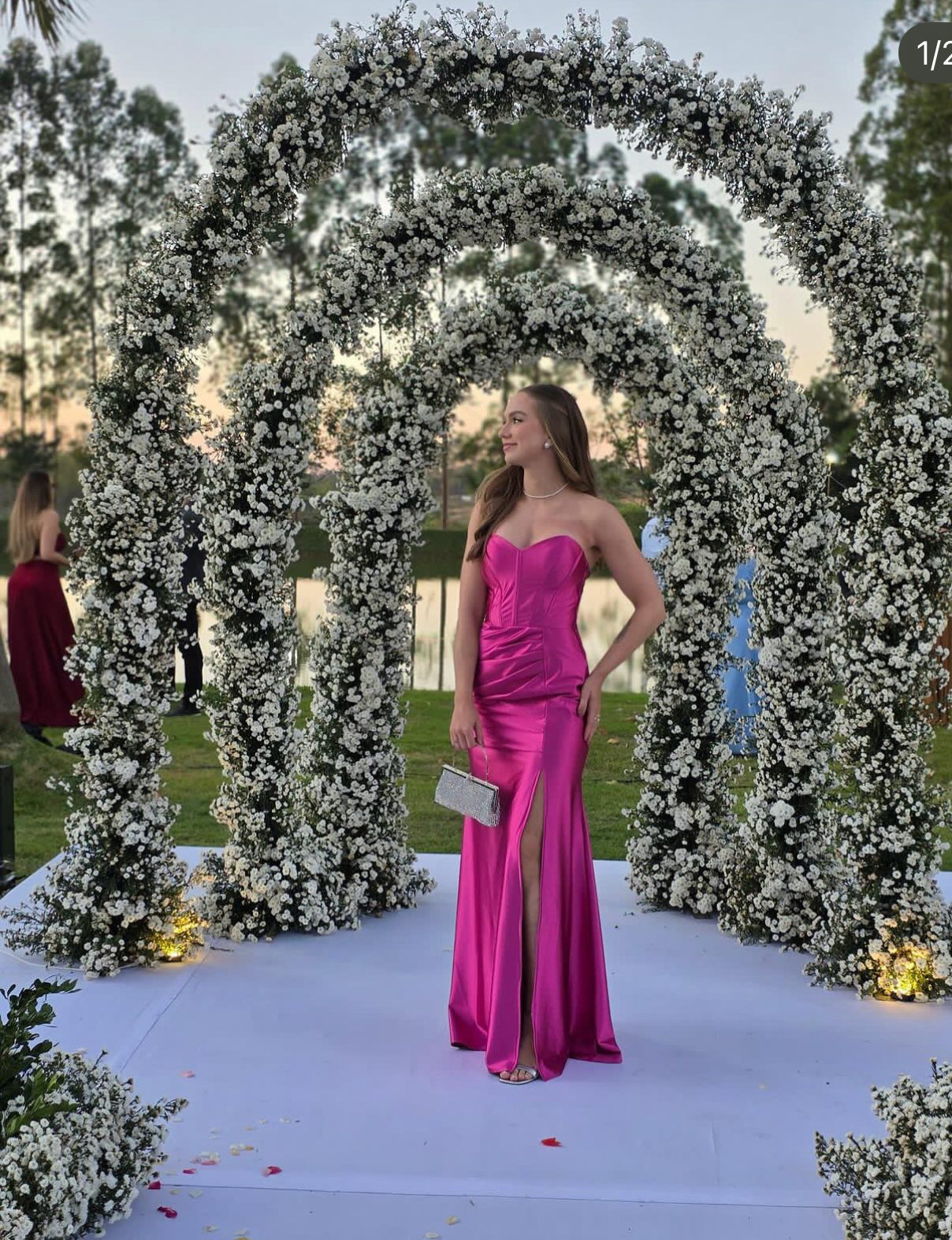 Sweetheart Mermaid Wedding Guest Dress Formal Prom Dress J7411