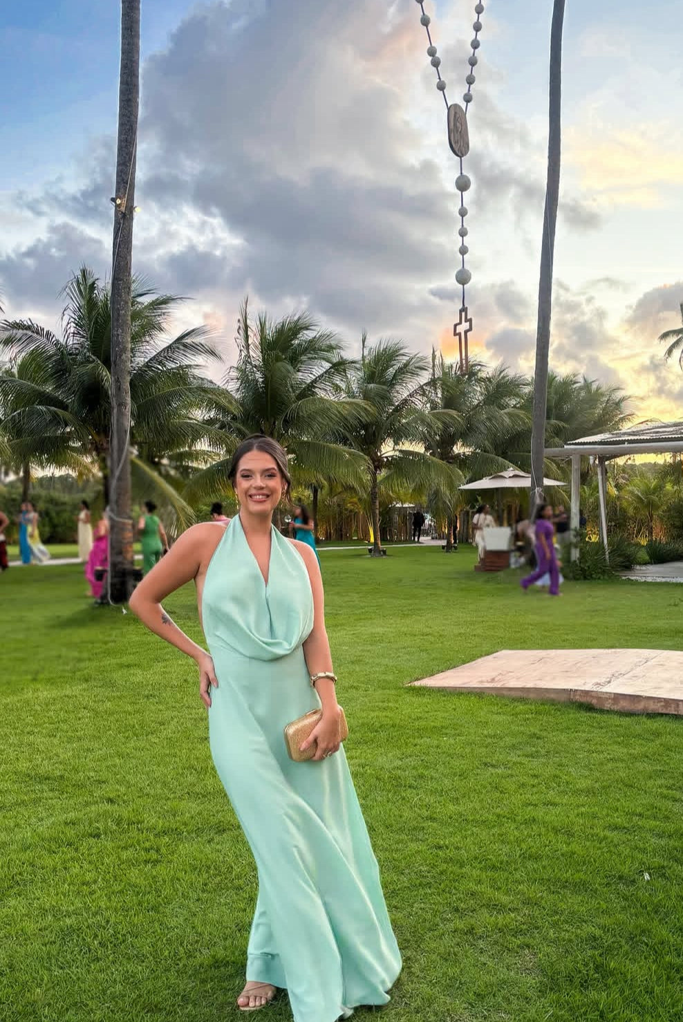 Neckholder-Kleid für Hochzeitsgäste, rückenfrei, sexy, formelles Partykleid J7154