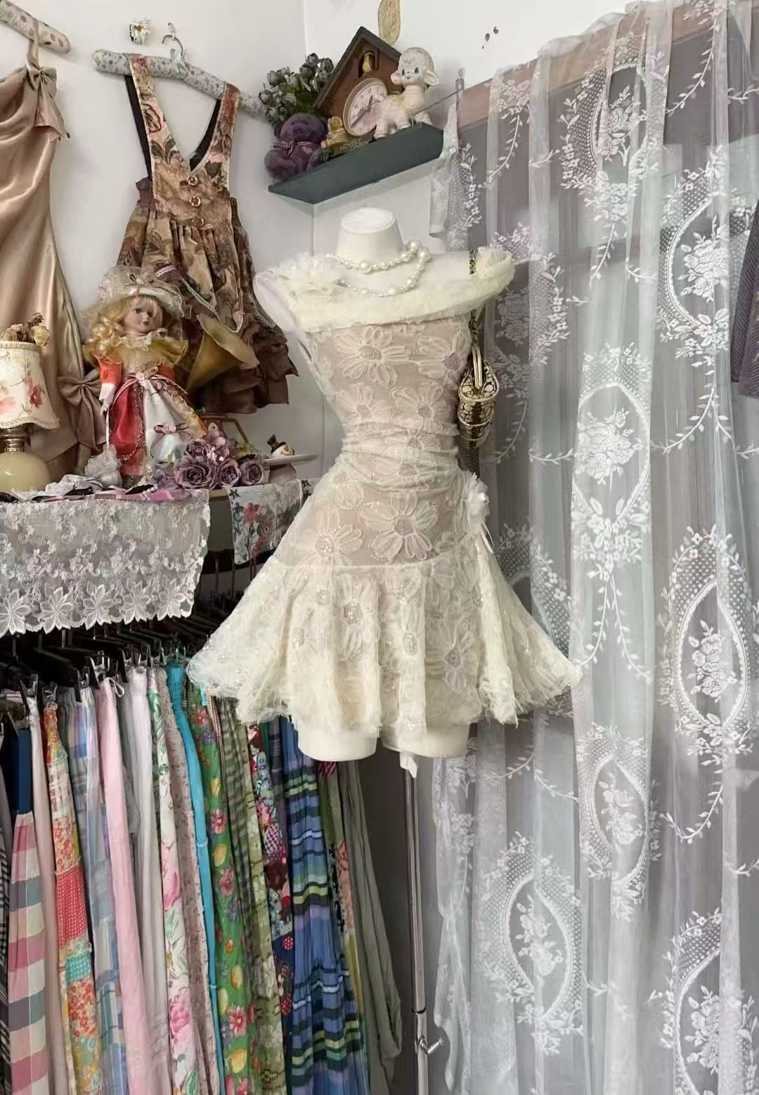 lace birthday dress A Line Flower Short Homecoming Dress J10860 courthouse dress Metallic Lace Plunge-Neck Backless tailored to reveal your Size:32G