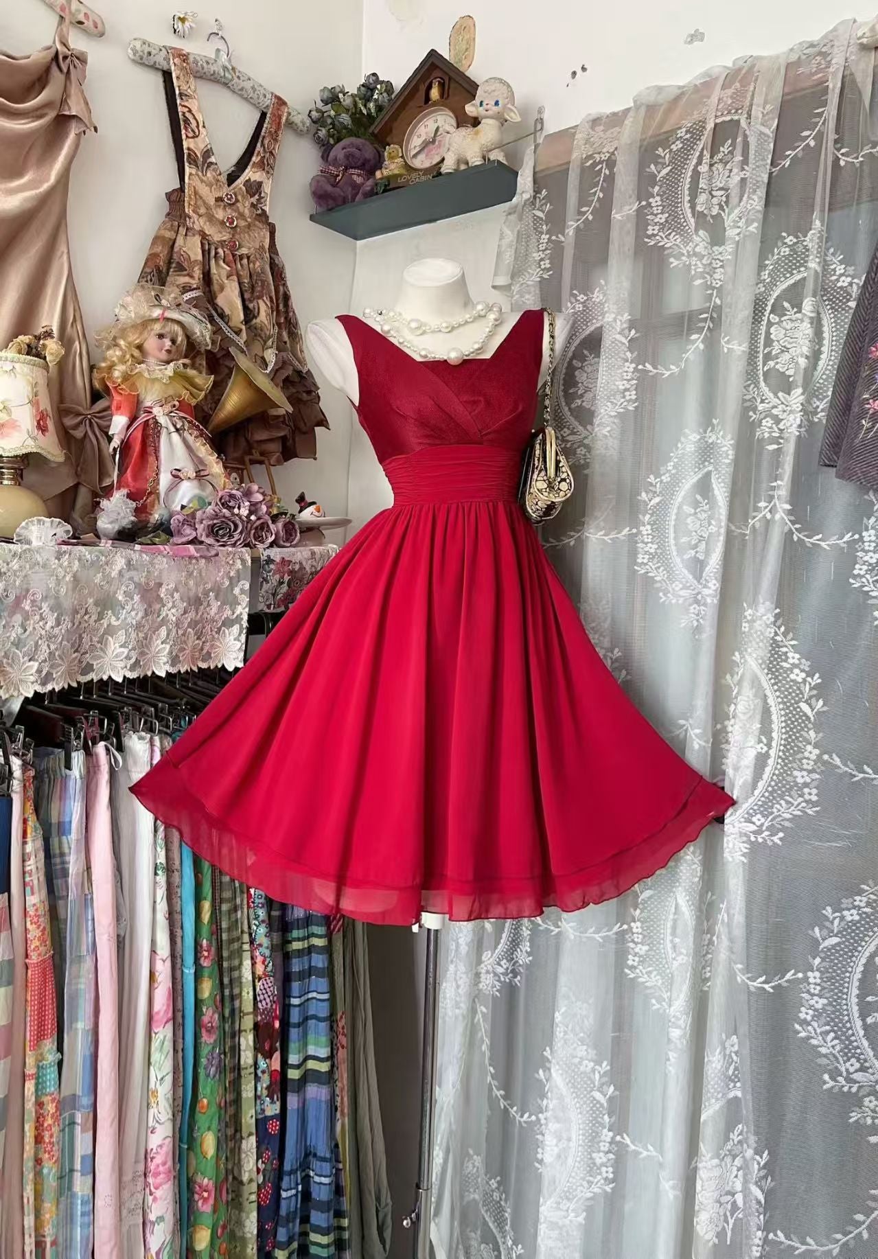 red a line homecoming dresses Chiffon Dress Ruffled Birthday Party Dress J1068 – JulyProm march20shoot no tugging needed Women's White Mini Dresses Rentals:5 Day Rental