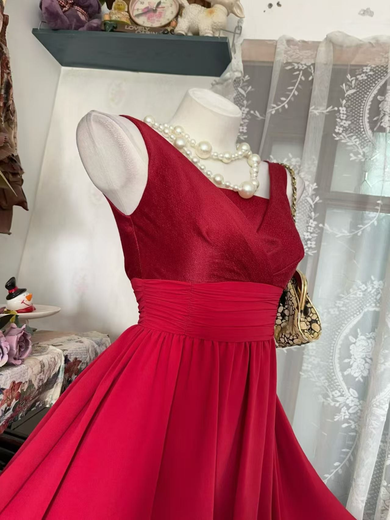 Trägerloses silbernes Vintage-Abendkleid, A-Linie, Geburtstagskleid J9370