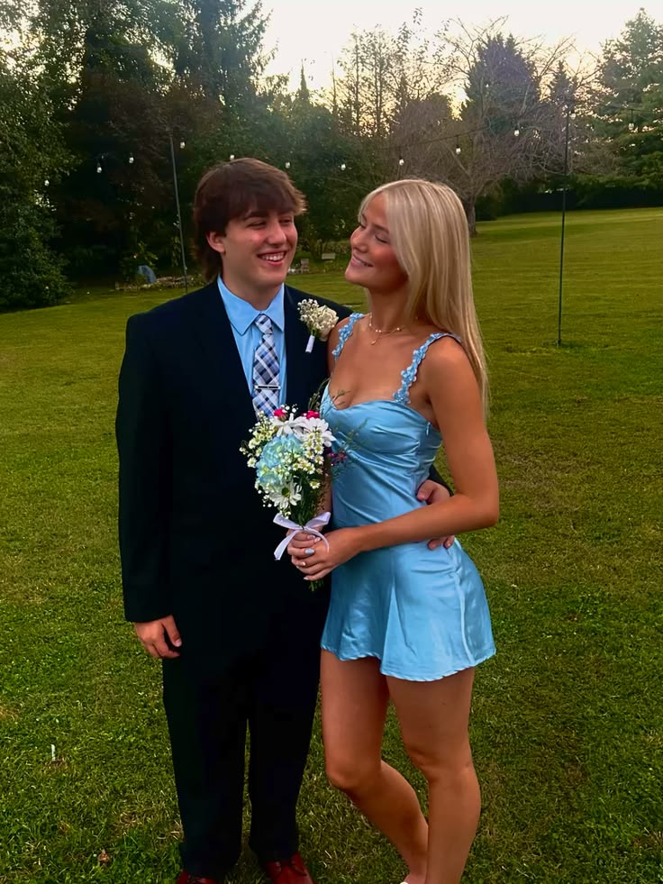 Appliques Blue Satin Homecoming Dress Short Cocktail Dress J11486