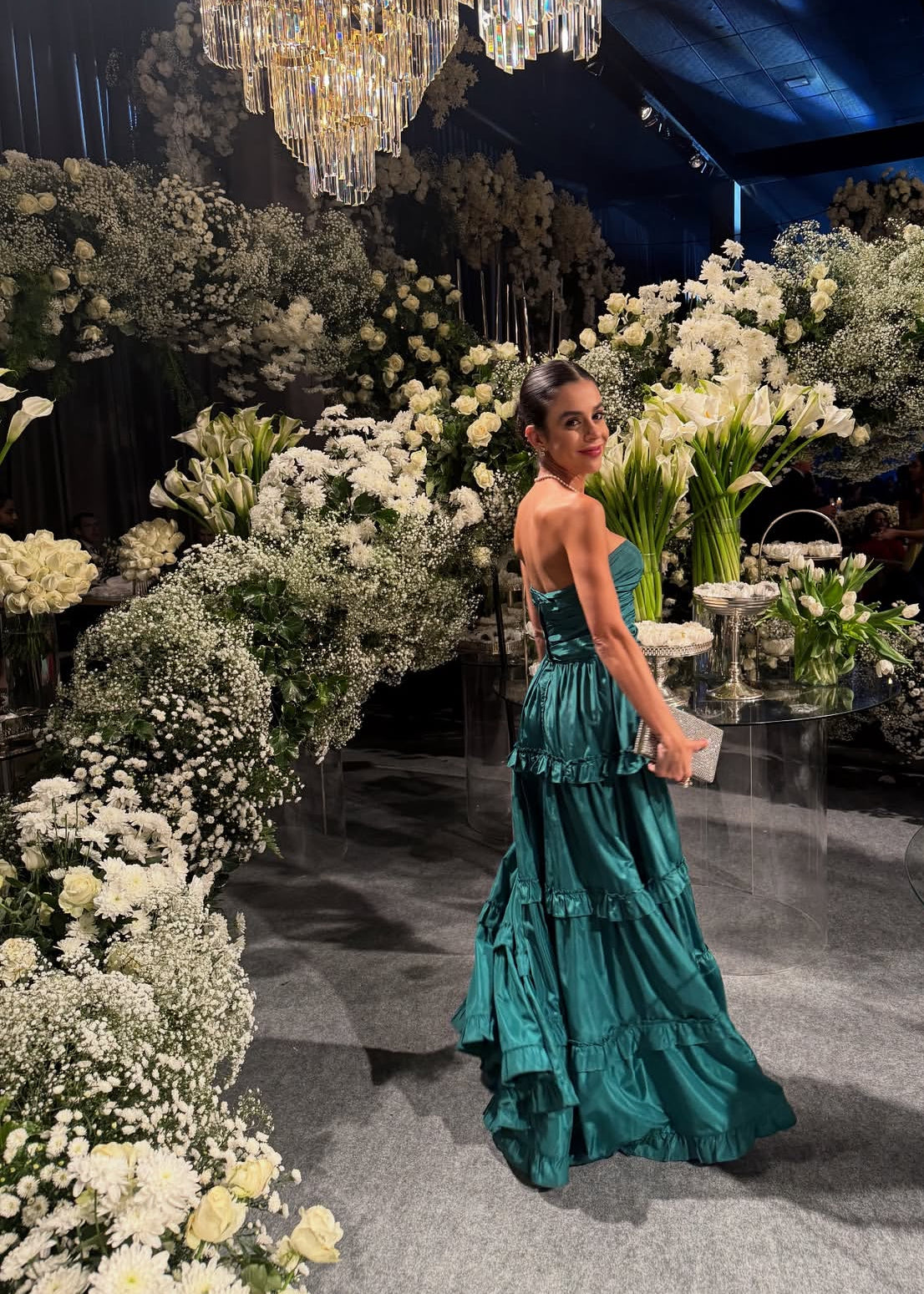 Sweetheart A Line Emerald Green Wedding Guest Dress Formal Evening Dress J7040