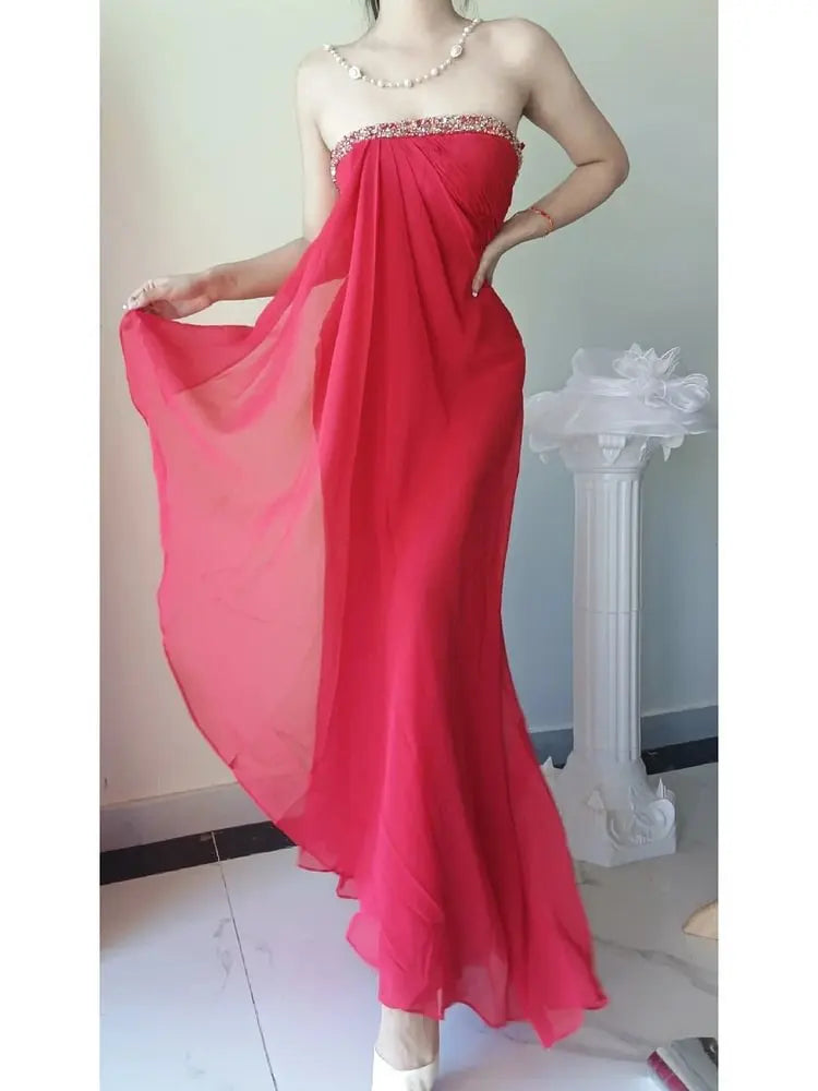 Trägerloses silbernes Vintage-Abendkleid, A-Linie, Geburtstagskleid J9370