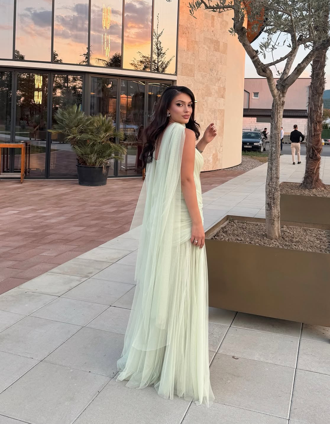 Sweetheart A-Linie Hellgrün Langes Ballkleid Hochzeitsgastkleid J7958