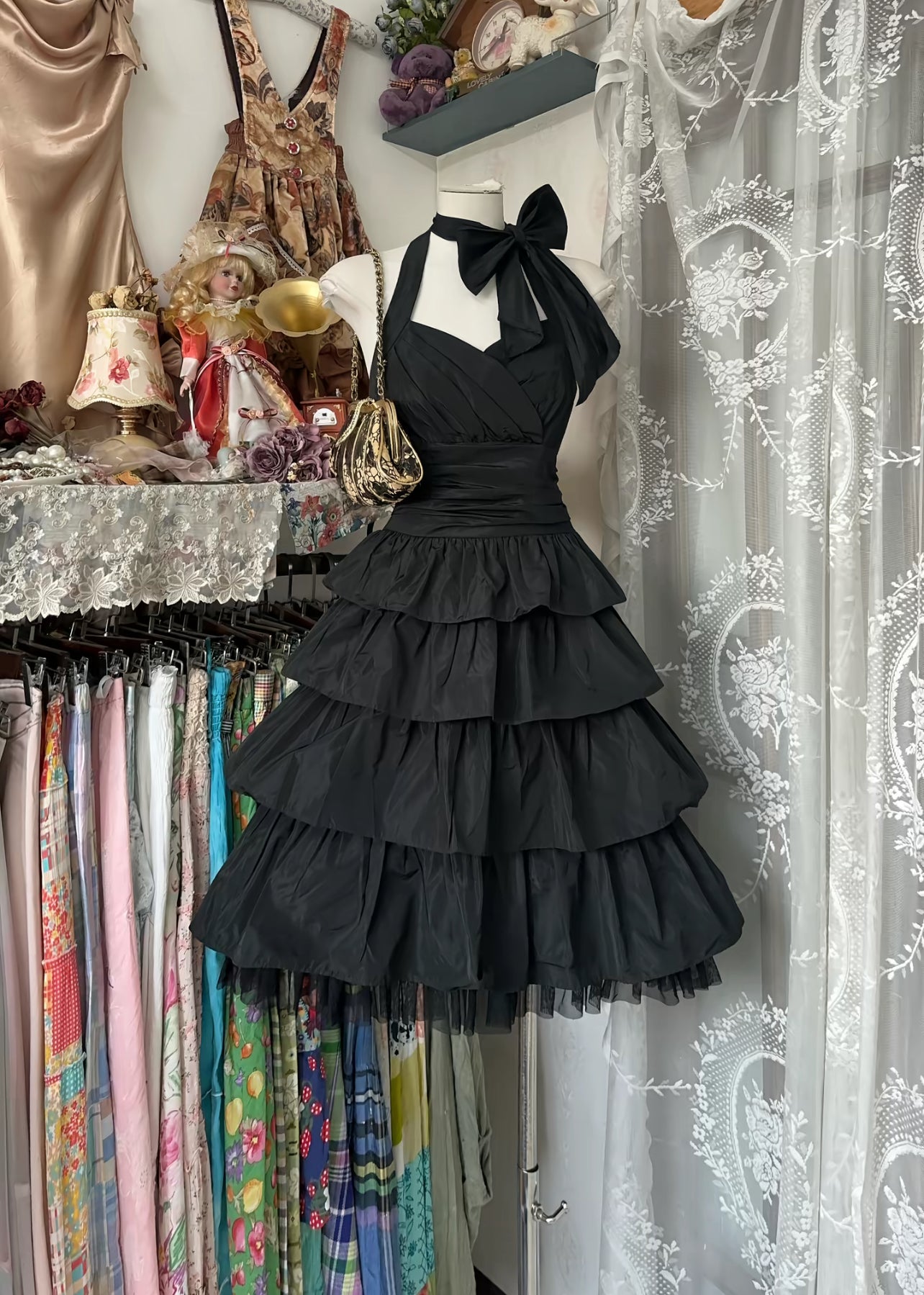 Halter A Line Layered Short Prom Dress Evening Party Dress J8527