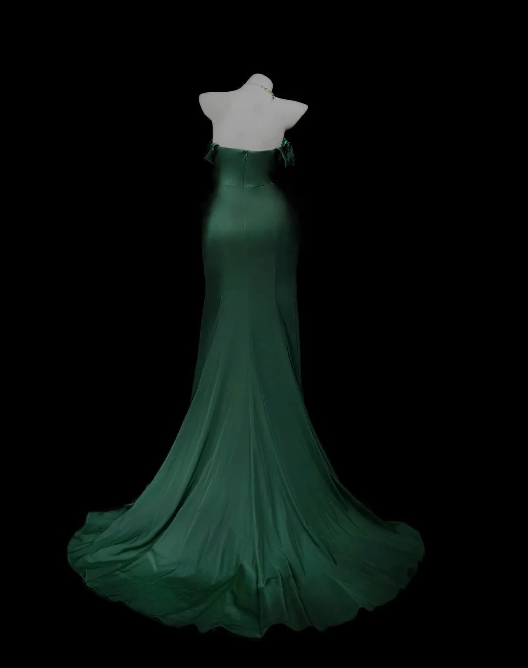 Emerald Green Mermaid Satin Prom Dress Elegant Evening Dress J10810