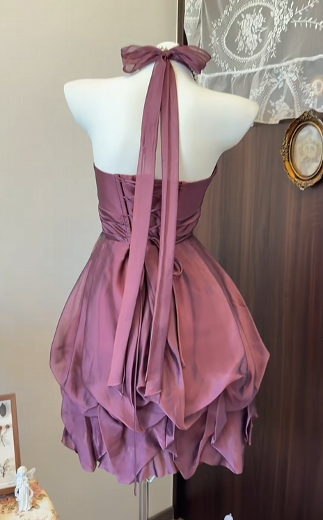 Trägerloses silbernes Vintage-Abendkleid, A-Linie, Geburtstagskleid J9370