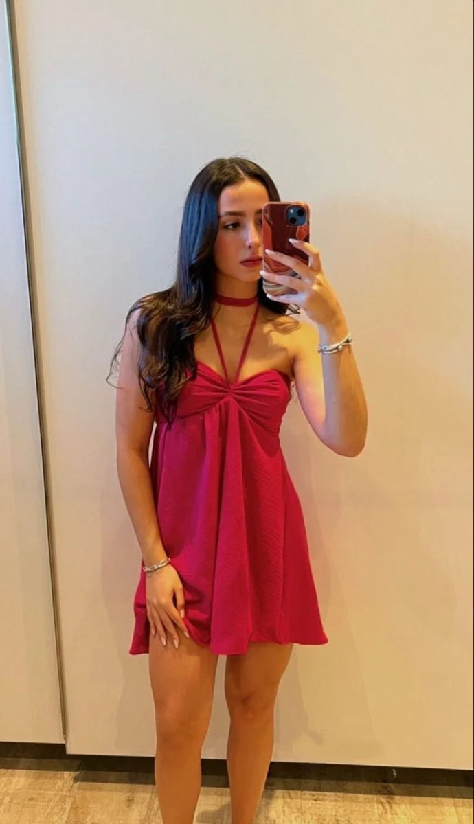 Halter Chiffon Mini Homecoming Dress Cocktail Dress J11578
