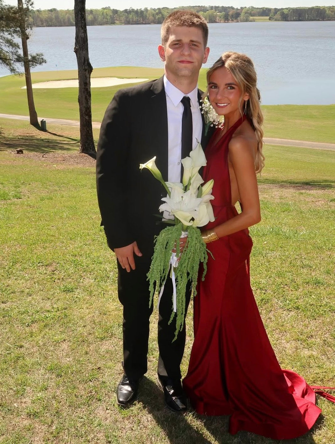 Halter Mermaid Satin Prom Dress Mermaid Burgundy Evening Dress J10046