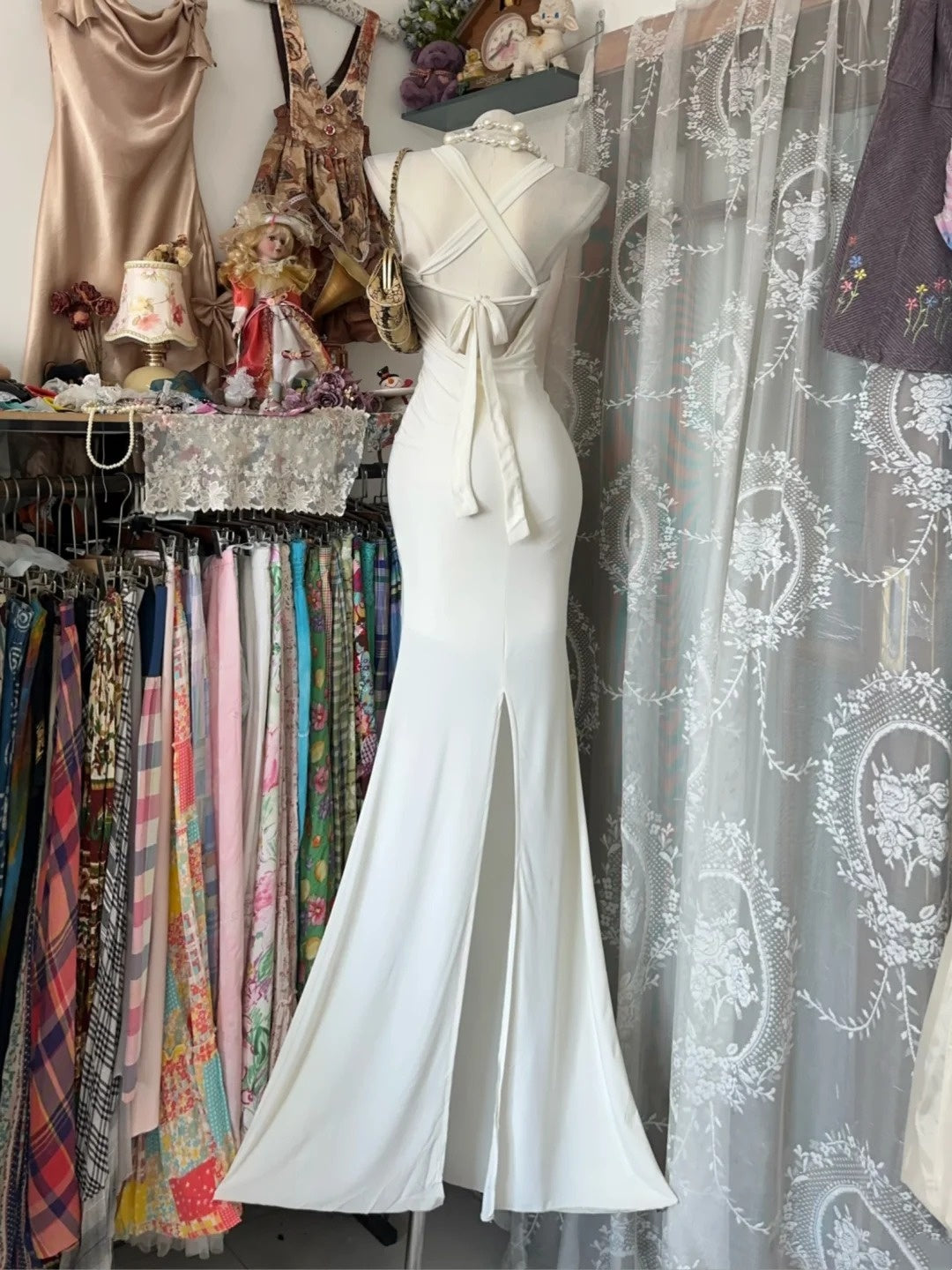 Trägerloses silbernes Vintage-Abendkleid, A-Linie, Geburtstagskleid J9370