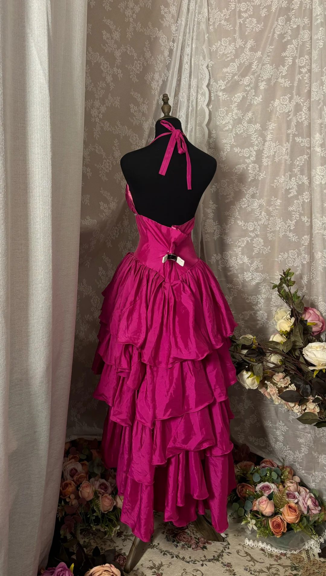 Trägerloses silbernes Vintage-Abendkleid, A-Linie, Geburtstagskleid J9370