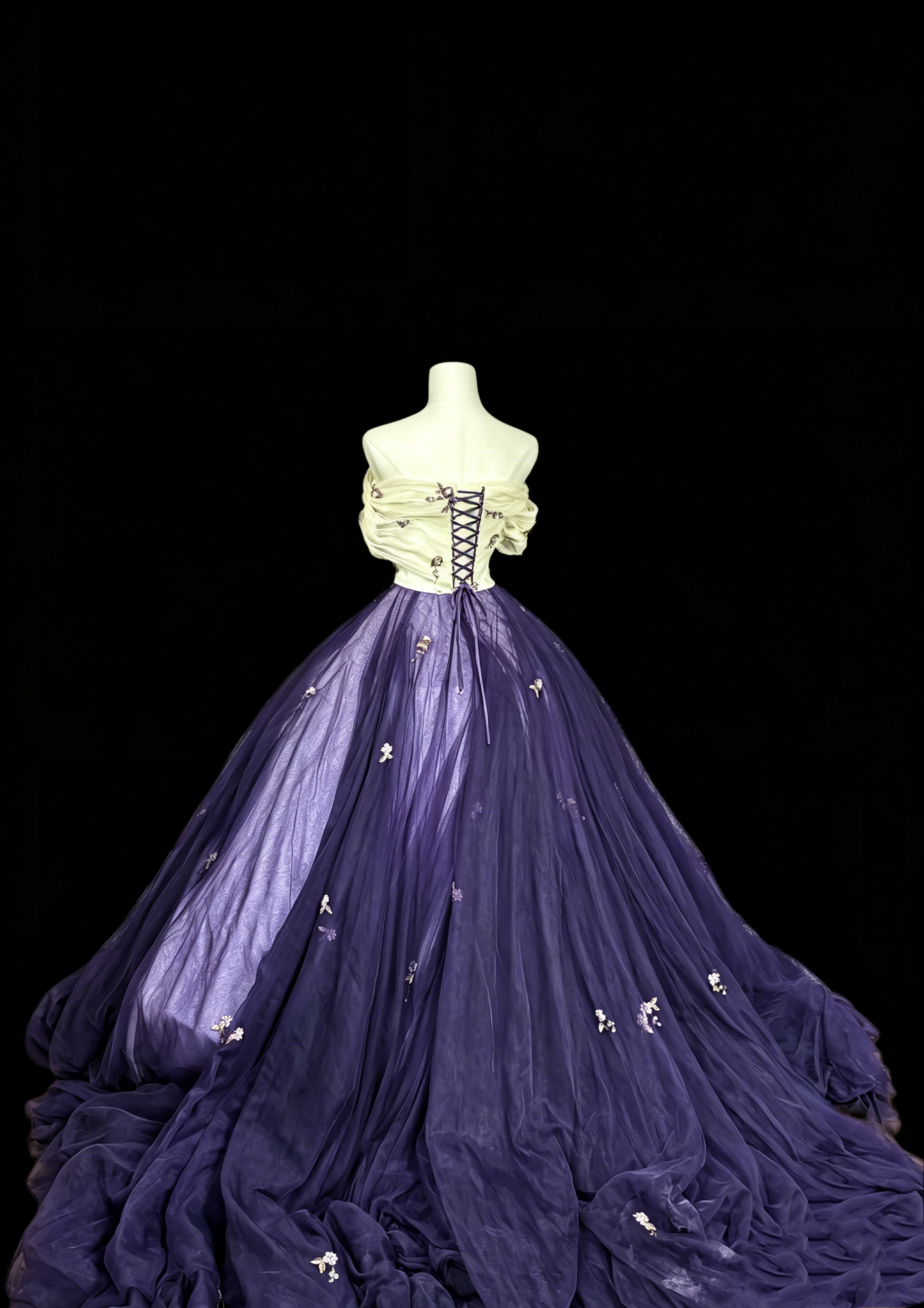 Off The Shoulder Purple Birthday Gown Tulle Prom Dress J10248