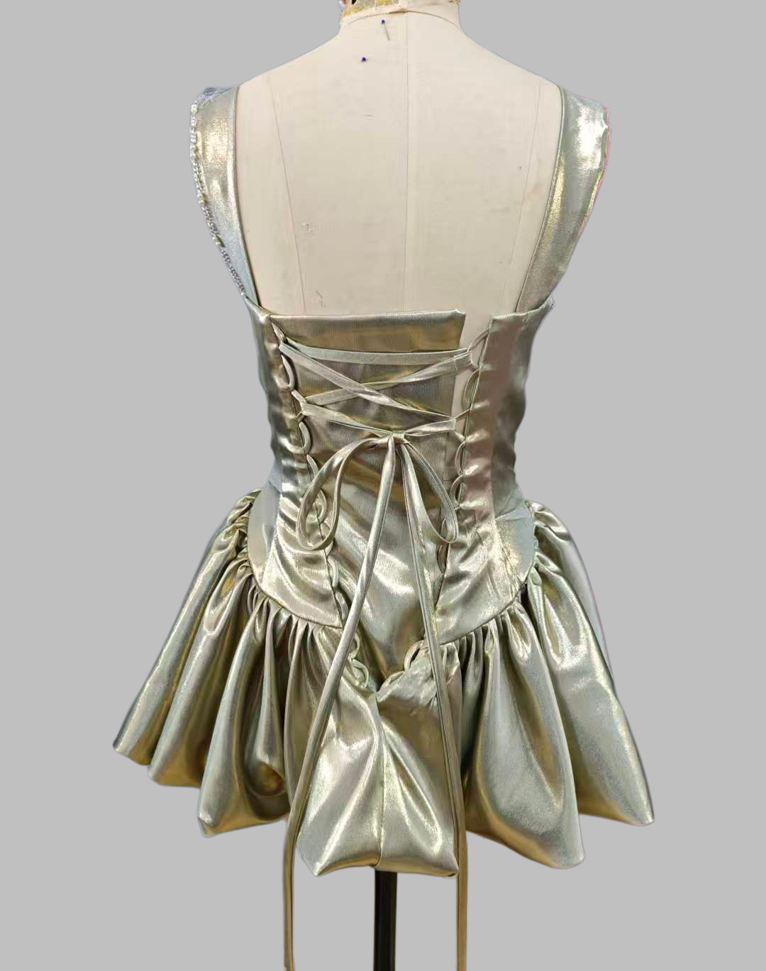A Line Silver Golden Homecoming Dress Short Birthday Dress J10581