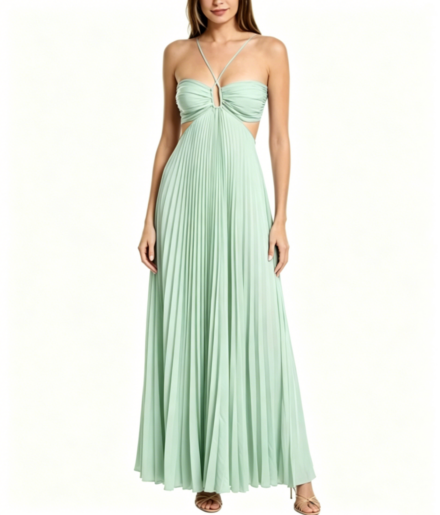 Purple A Line Pleated Long Prom Dress J2615